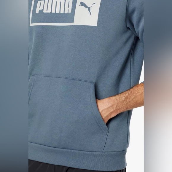 Puma Men's Split Logo Hoodie Evening Sky/Harbor Mist Size XL - Picture 3 of 8